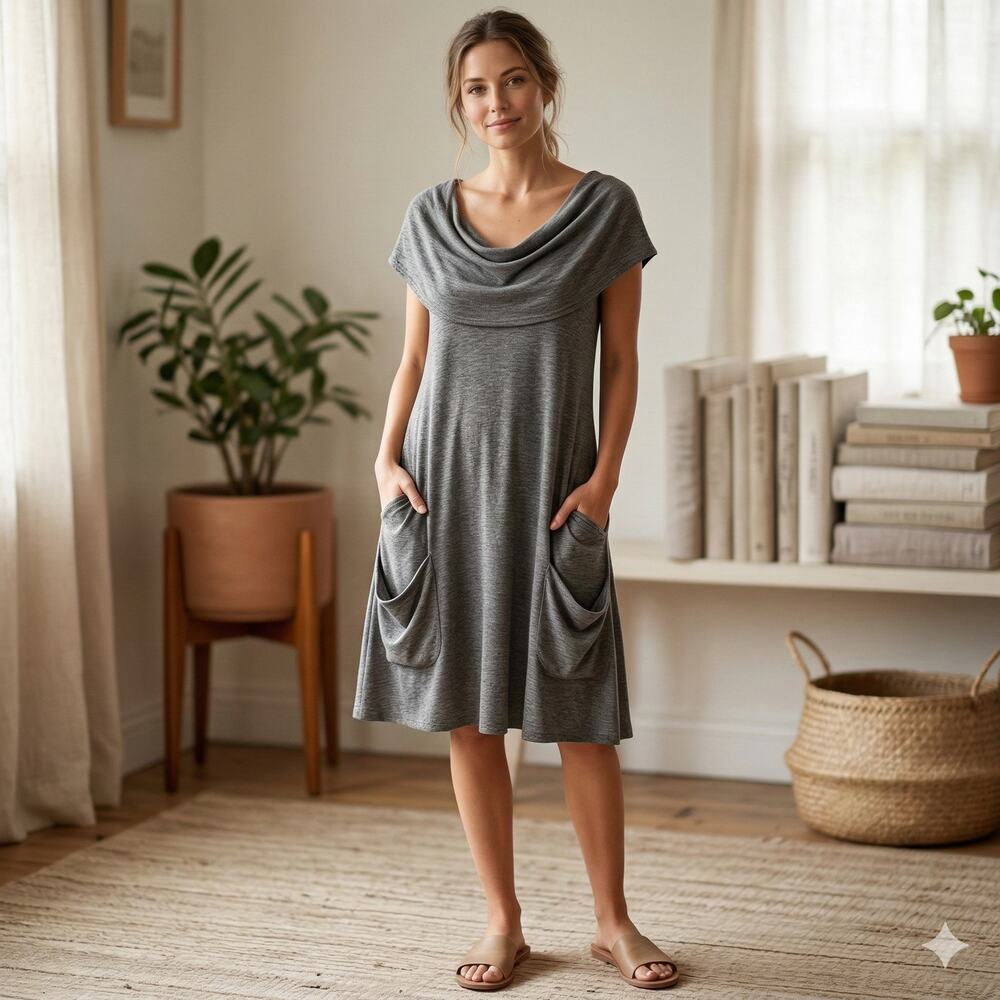 Soft Surroundings Gray Knit Tunic Medium
